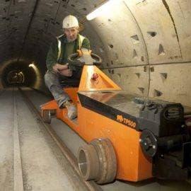 Railed electric tug TP500 in underground pipeline