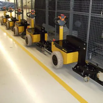 Battery powered tugs used in manufacturing - vehicle movers